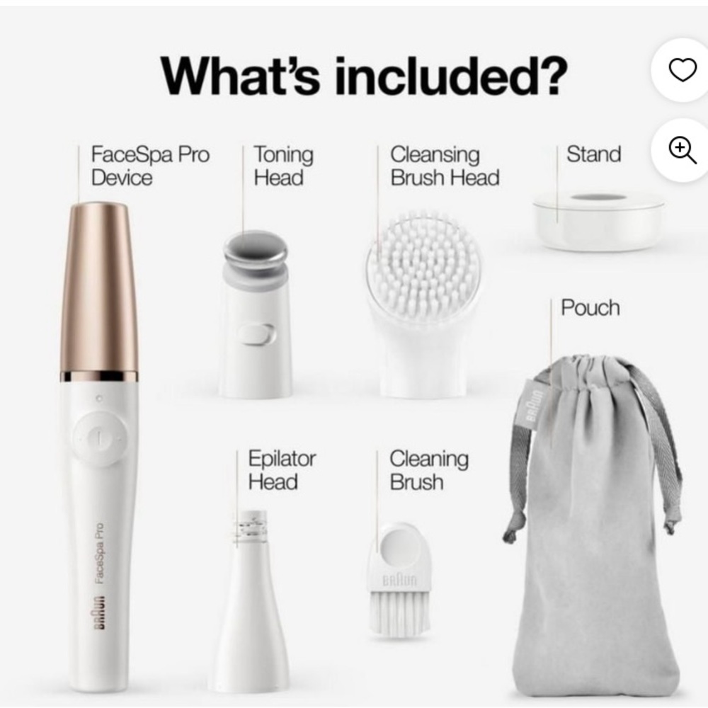 Braun FaceSpa Pro Epilator and Cleansing Set - White and Gold